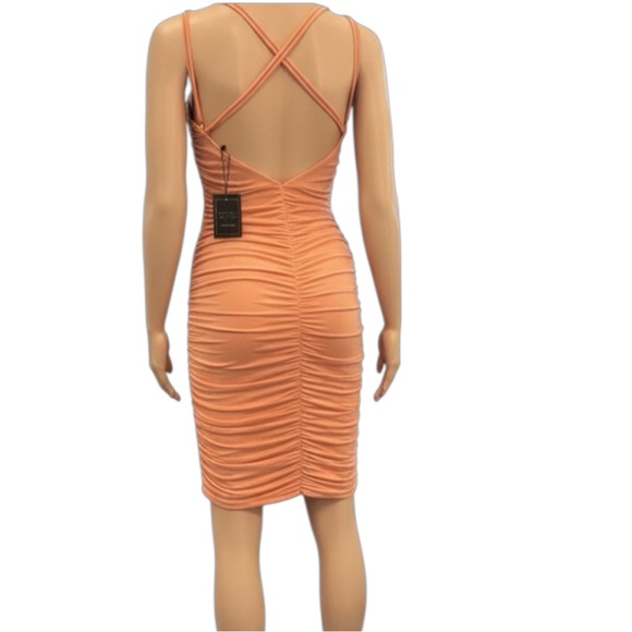 NWT Michael Costello x REVOLVE Kara Midi Dress in Light Mauve - Picture 4 of 10